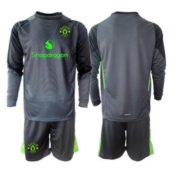Billige Fotballdrakt Manchester United Keeper Replika Bortedraktsett Barn 2025-26 Langermet (med bukser)
